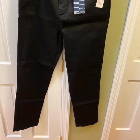 Avenue Butter Denim Straight Black Tall Jeans - Picture 3 of 5